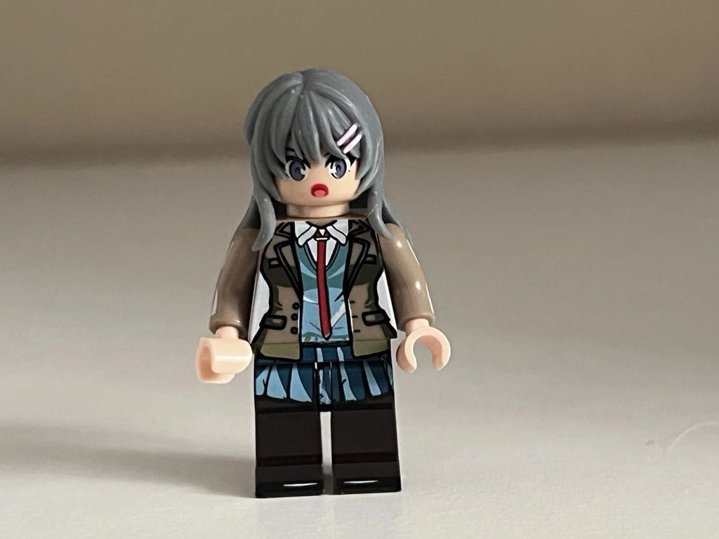 Anime Mai Sakurajima Japanese School Girl Senpai Minifigure Custom Printed