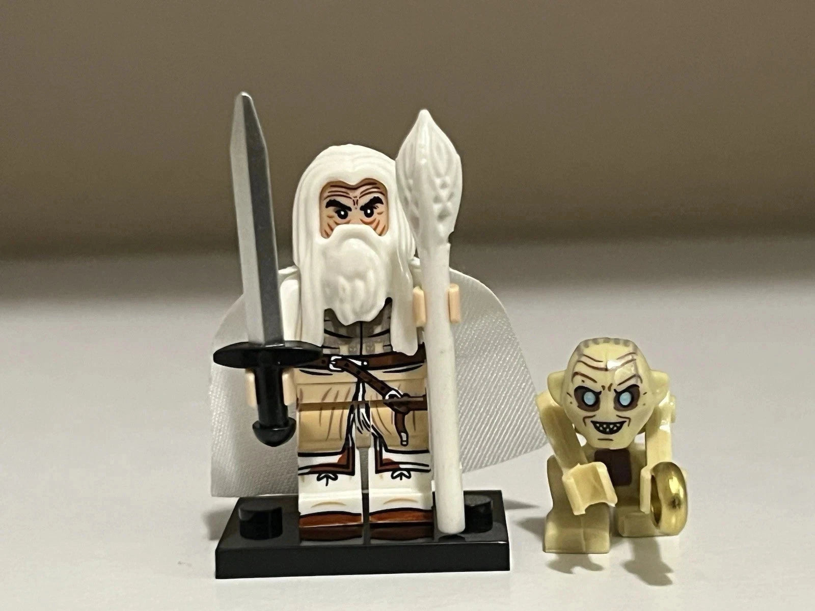 Lord of the Rings Gandalf and Gollum Minifigure Custom Printed