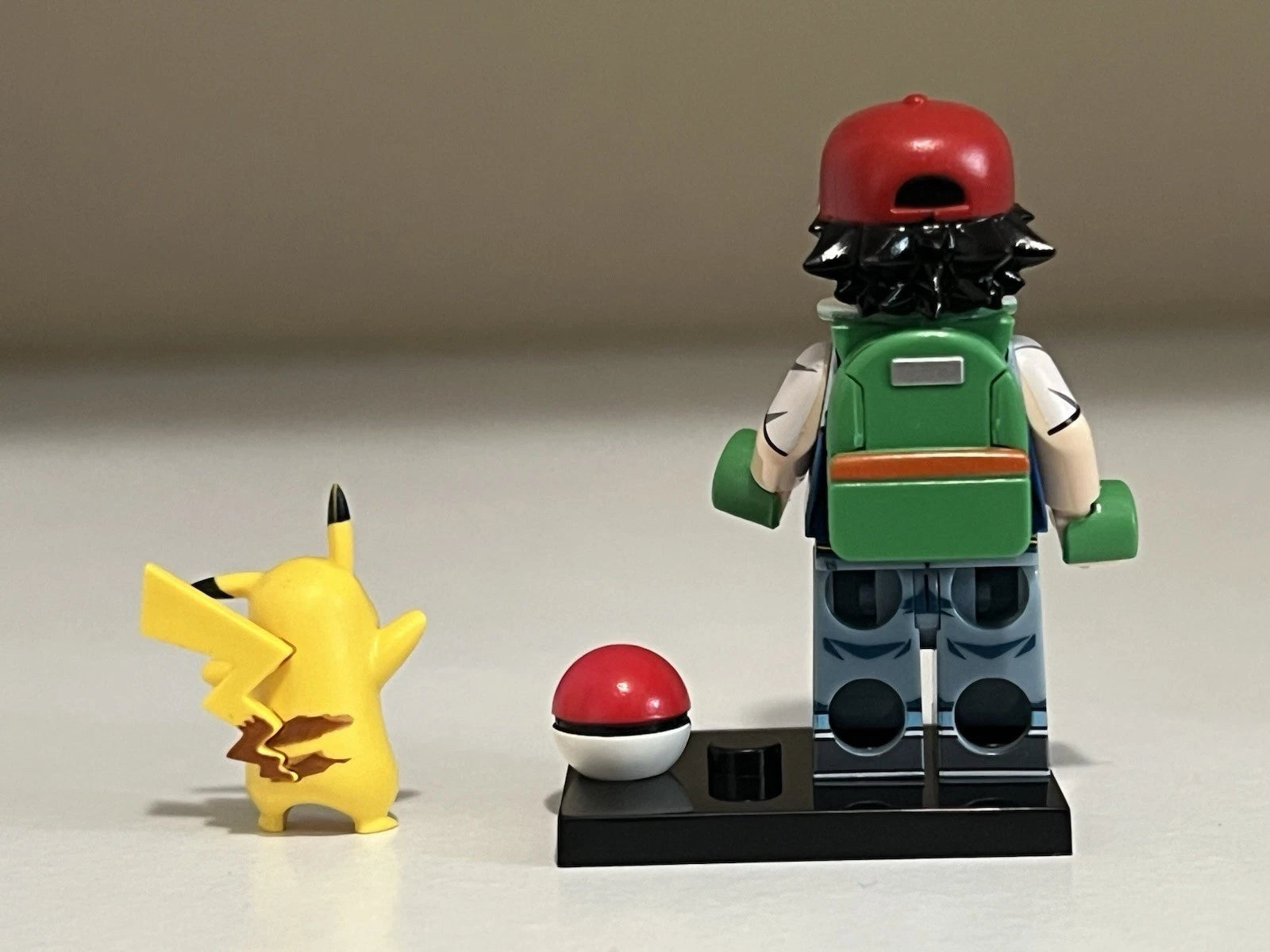Pokemon Ash and Pikachu Minifigure Custom Printed